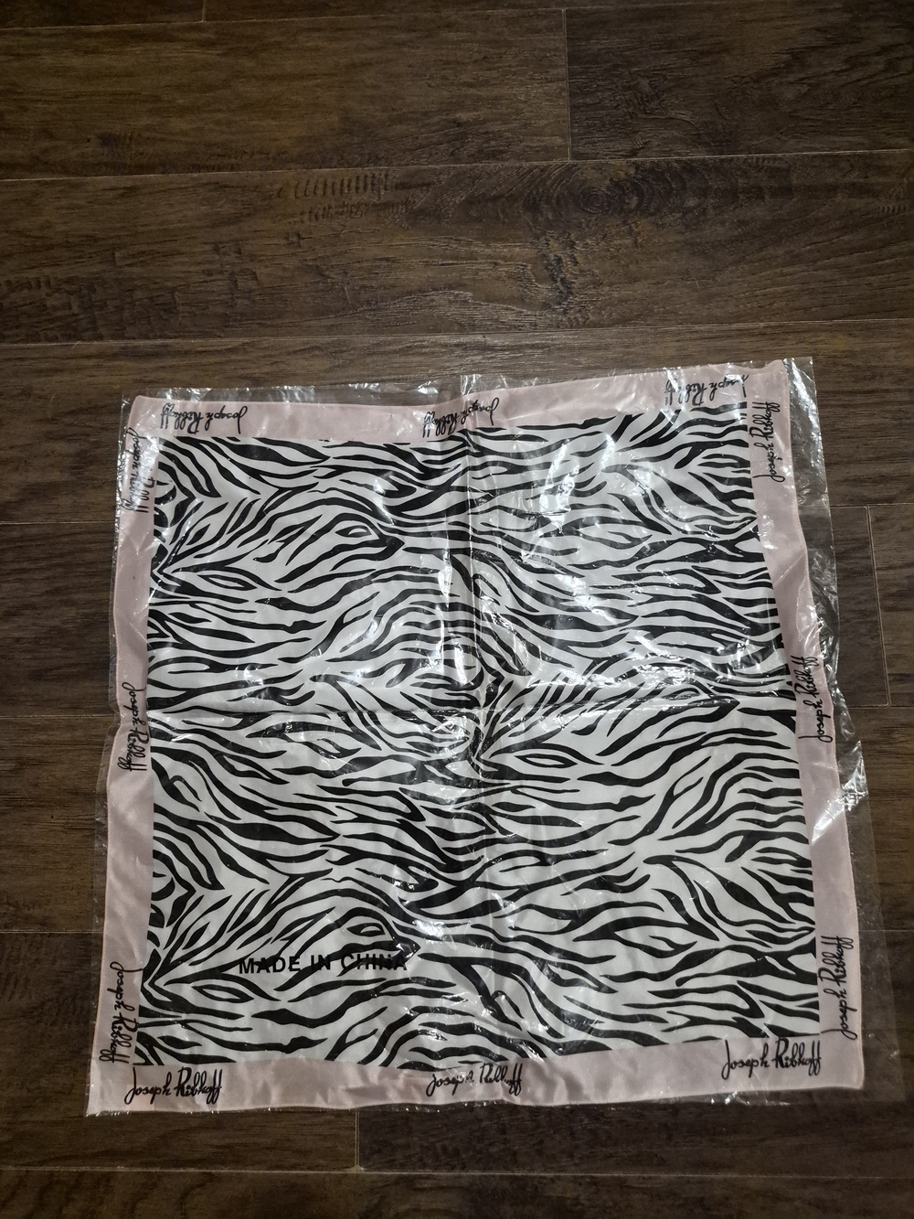 Joseph Ribkoff Pink & Black Zebra Print Scarf 100% Scarf